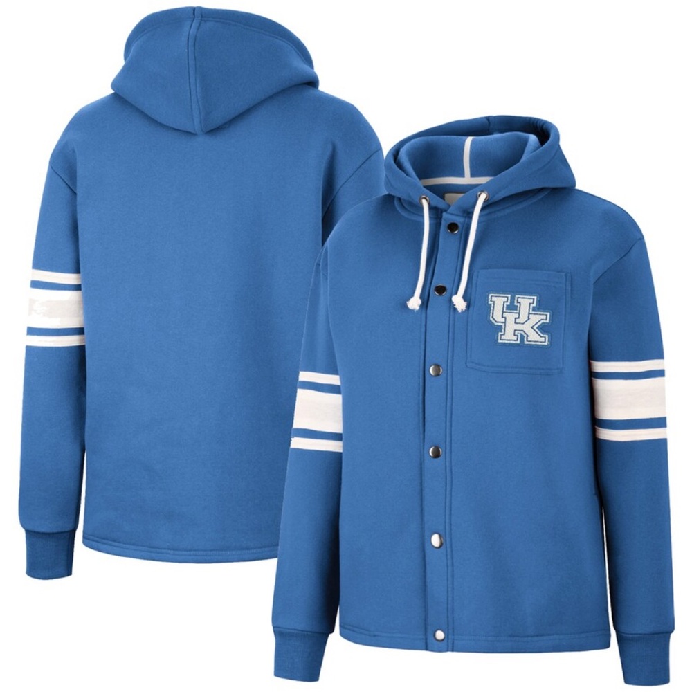 NWT Royal Kentucky Wildcats Mia Striped Colosseum Full Snap Jacket Women's XXL